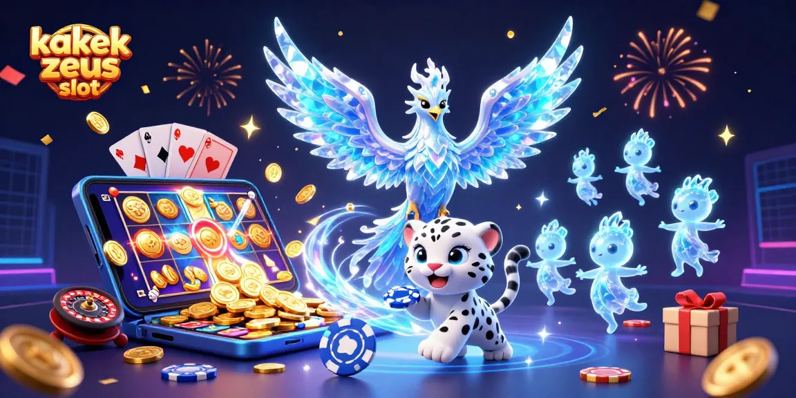 Play the exciting kakek zeus slot surrounded by vibrant casino elements and characters.