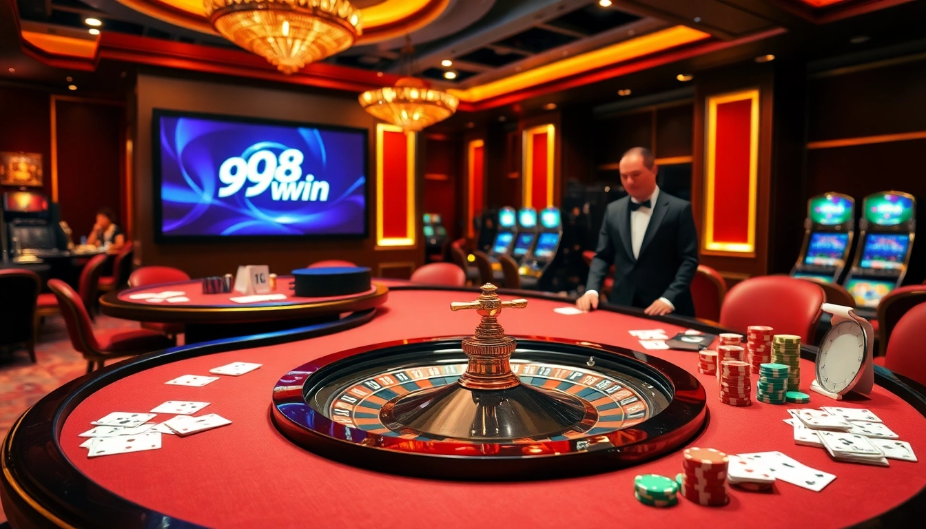 Experience the thrill of gambling at 98win with vibrant casino tables and engaging games.
