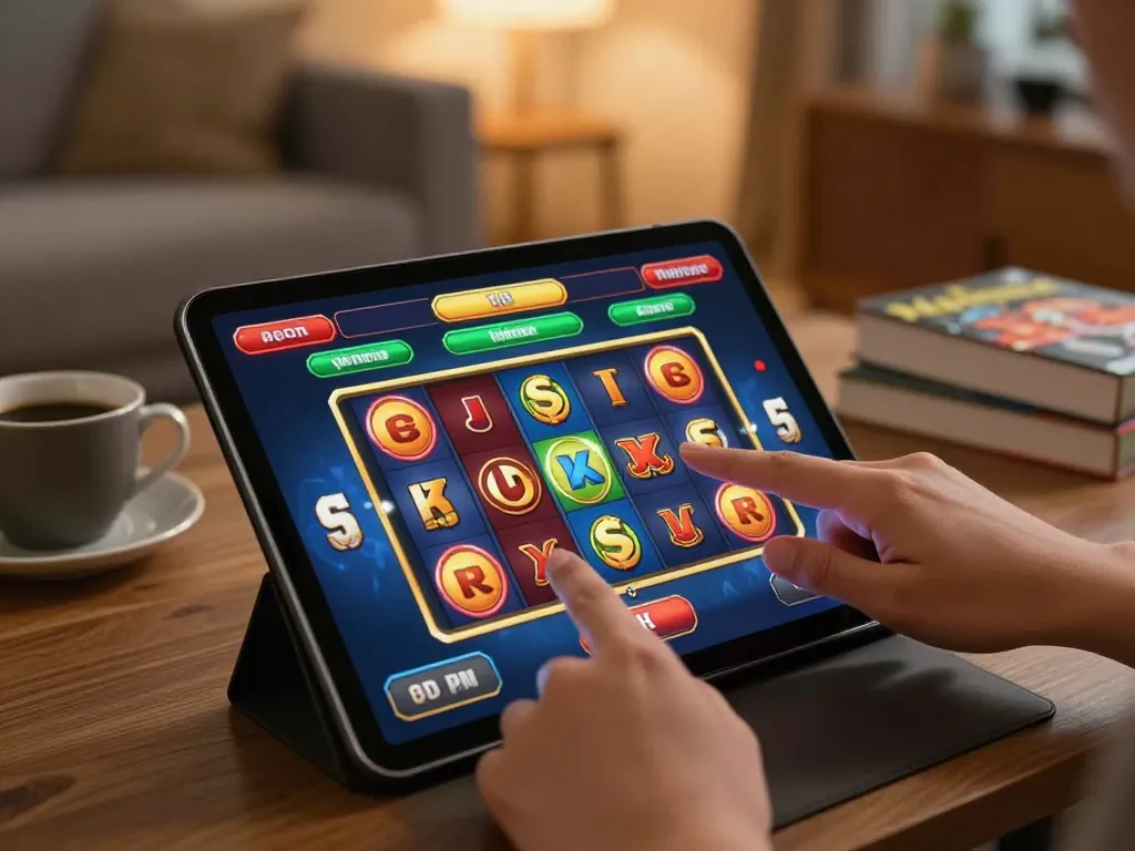 Engaging LV88 online casino mobile gaming experience with vibrant slot games being played