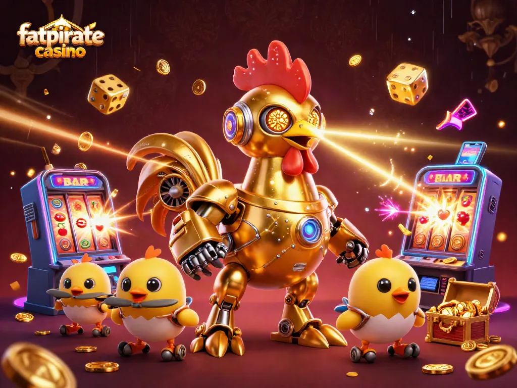 Play thrilling games at fatpirate casino with an exciting jackpot explosion illustration full of action.