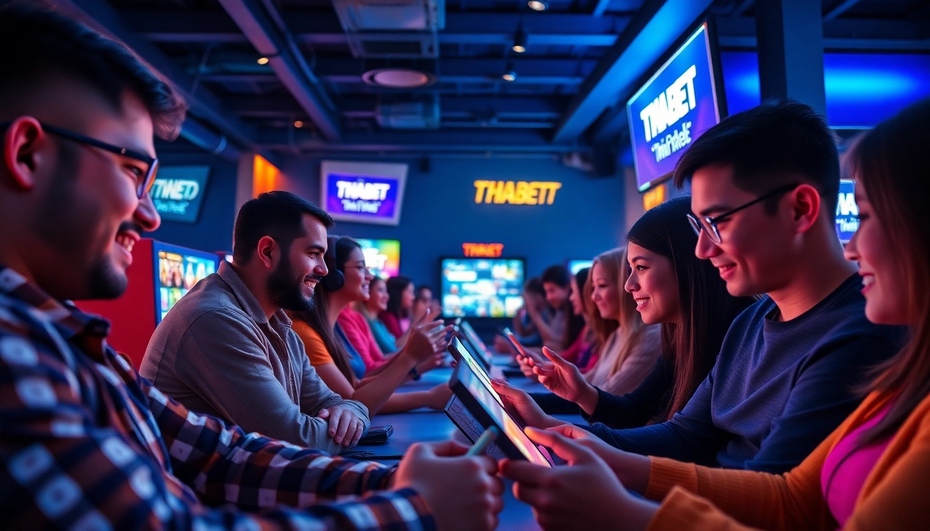 THA BET online gaming environment with players enjoying sports betting and casino games.