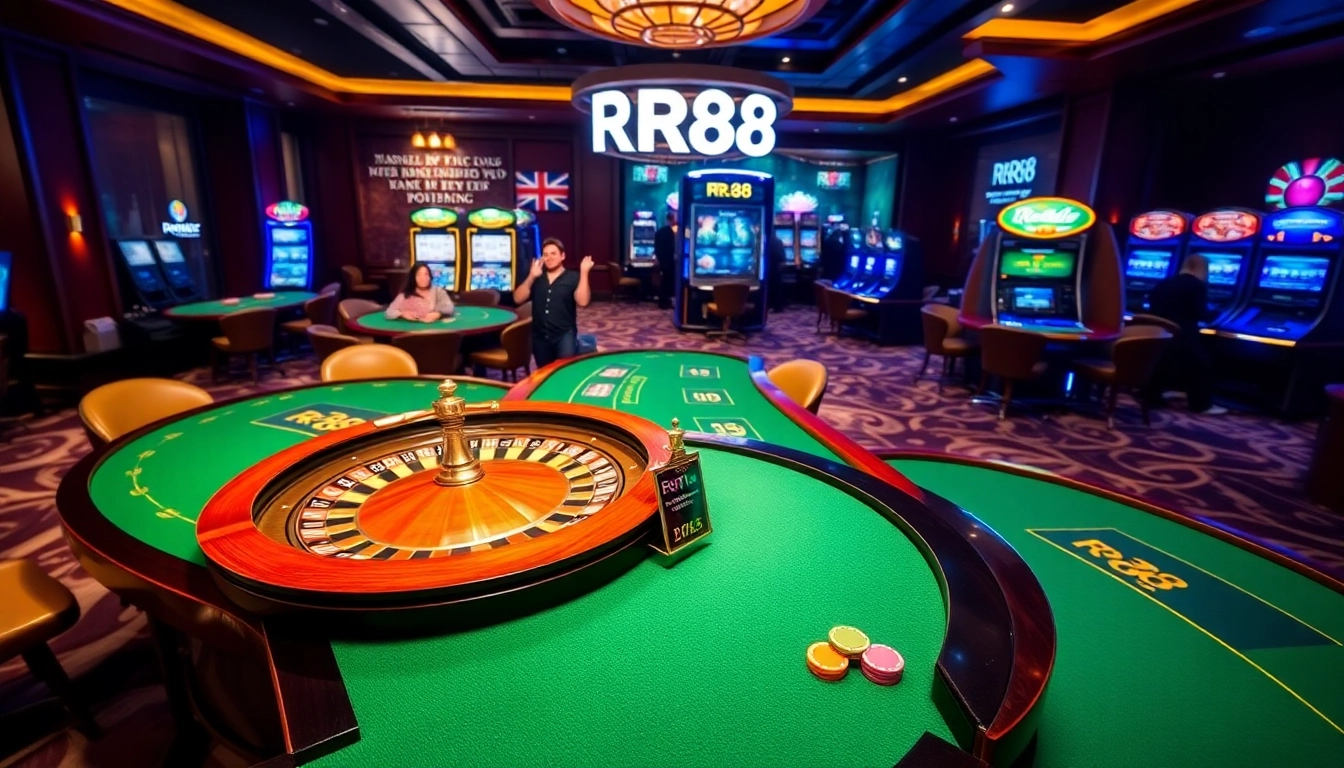 Experience the thrill at RR88 with vibrant casino tables and exciting games.