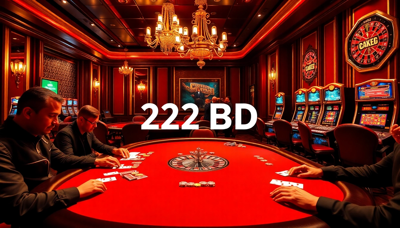 Experience high-stakes gaming with 222BD at a luxurious casino table.