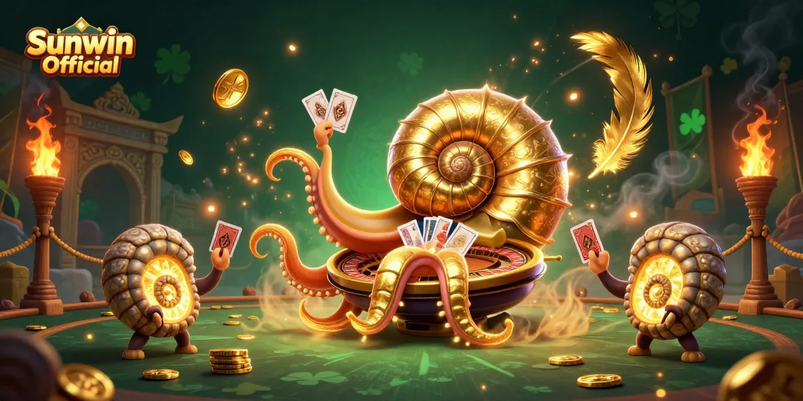 Engage with thrilling gameplay at Sunwin Official, featuring a vibrant 3D casino scene of games and rewards.