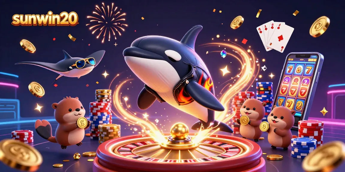 Experience the thrill of sunwin20 as cartoon characters bet big in a vibrant casino scene.